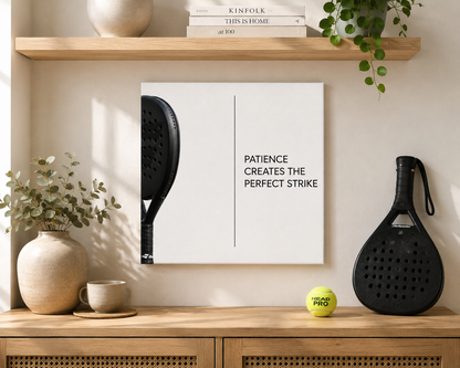 Patience Creates the Perfect Strike – Minimalist Padel Canvas