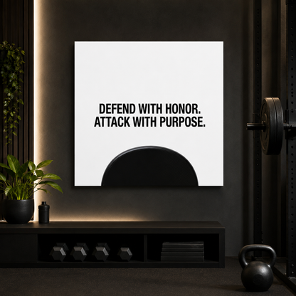 Defend With Honor, Attack With Purpose – Minimalist Padel Canvas